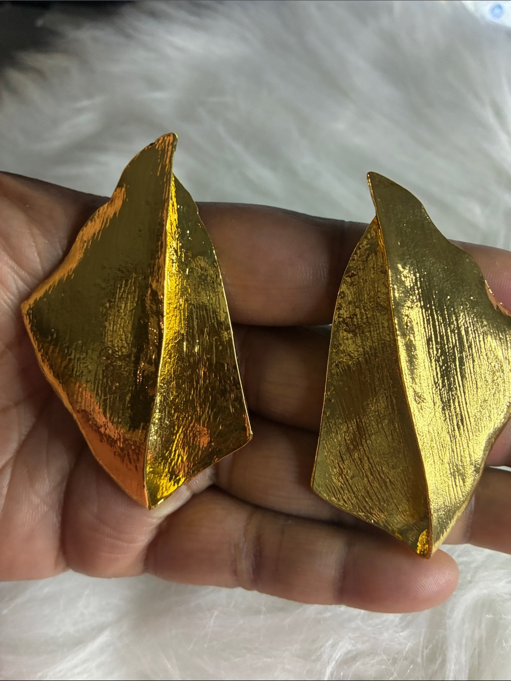 Gold Sculptural Statement Earrings *UNIQUE*
